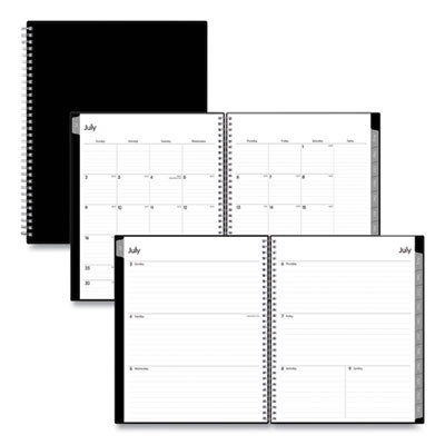 Enterprise Academic Weekly/Monthly Planner, 11 x 8.5, Black Cover, 12-Month (July to June): 2024 to 2025